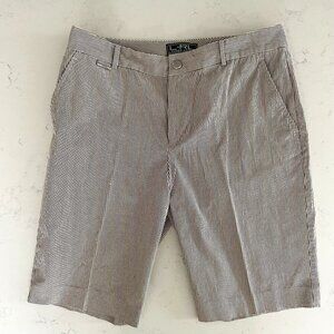 Lauren Ralph Lauren Active Striped 4 Pocket Cotton Bermuda Shorts Tan+White Sz 8